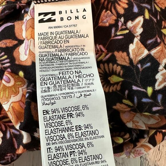 Billabong Sundown High Waisted Flared Pants Black Pebble Size Small Stretch - Picture 5 of 12